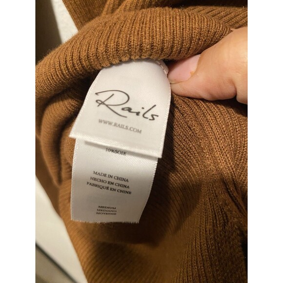 Rails Womens Shiloh Top Brown Ribbed Silk Blend Sweater Size Medium - Picture 6 of 9